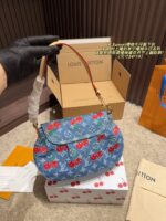 Louis Vuitton X Takashi Murakami Denim Cherry Sunset Underarm Bag - Image 3
