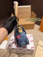 Louis Vuitton X Takashi Murakami Denim Cherry Sunset Underarm Bag - Image 4
