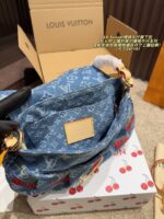 Louis Vuitton X Takashi Murakami Denim Cherry Sunset Underarm Bag - Image 9