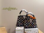 Louis Vuitton Capucines Denim Embroidered Tote Timelessly Versatile, Exuding Sophisticated Elegance