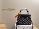 Louis Vuitton Capucines Denim Embroidered Tote Timelessly Versatile, Exuding Sophisticated Elegance - Image 3