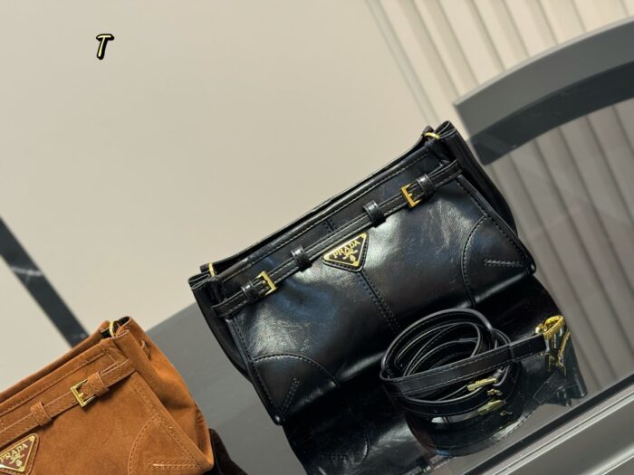 Prada Soft Lux Underarm Bag Generous Capacity Suitable For Banquets And Everyday Use - Image 9