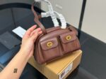 Coach Originals Twin Turnlock 20 Vintage Handbag Smooth Leather With Dual Turnlock Closures Spacious Interior Pocket With Extended Zip - Image 11