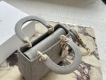 Dior Lady Dior Quad Bag (Letter-Print Wide Strap) Pearlescent High-End Quality - Image 2