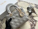 Dior Lady Dior Quad Bag (Letter-Print Wide Strap) Pearlescent High-End Quality - Image 4