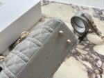 Dior Lady Dior Quad Bag (Letter-Print Wide Strap) Pearlescent High-End Quality - Image 5
