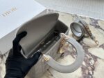 Dior Lady Dior Quad Bag (Letter-Print Wide Strap) Pearlescent High-End Quality - Image 9