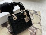 Dior Lady Dior Quad Bag (Letter-Print Wide Strap) Pearlescent High-End Quality - Image 10