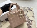 Dior Lady Dior Quad Bag (Letter-Print Wide Strap) Pearlescent High-End Quality - Image 13