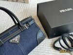Prada Softlux Oil-Wax Leather Handbag/Underarm Bag Ultra-Light Oil-Wax Leather Includes Long Shoulder Strap - Image 4