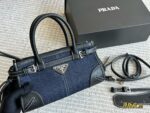 Prada Softlux Oil-Wax Leather Handbag/Underarm Bag Ultra-Light Oil-Wax Leather Includes Long Shoulder Strap - Image 7