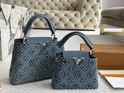 Louis Vuitton Capucines Lady Bag  Gold-Tone Hardware, Monogrammed Floral Motif With Large Logo, Extra-Wide Shoulder Strap, Classic Design Suitable For Hand-Carrying Or Shoulder-Carrying.