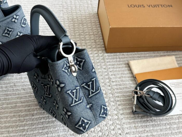 Louis Vuitton Capucines Lady Bag  Gold-Tone Hardware, Monogrammed Floral Motif With Large Logo, Extra-Wide Shoulder Strap, Classic Design Suitable For Hand-Carrying Or Shoulder-Carrying. - Image 6