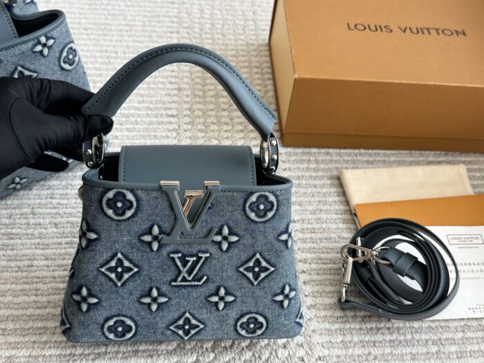 Louis Vuitton Capucines Lady Bag  Gold-Tone Hardware, Monogrammed Floral Motif With Large Logo, Extra-Wide Shoulder Strap, Classic Design Suitable For Hand-Carrying Or Shoulder-Carrying. - Image 9