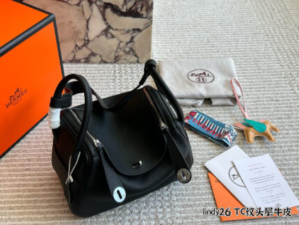 Hermes Lindy Top-Grain Tc Cowhide Leather Three-Strap Handbag (Handheld, Crossbody, Underarm)