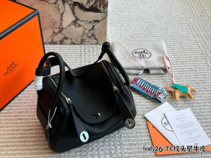 Hermes Lindy Top-Grain Tc Cowhide Leather Three-Strap Handbag (Handheld, Crossbody, Underarm) - Image 1