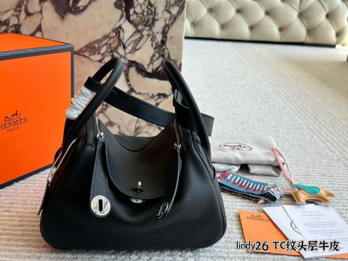 Hermes Lindy Top-Grain Tc Cowhide Leather Three-Strap Handbag (Handheld, Crossbody, Underarm) - Image 5
