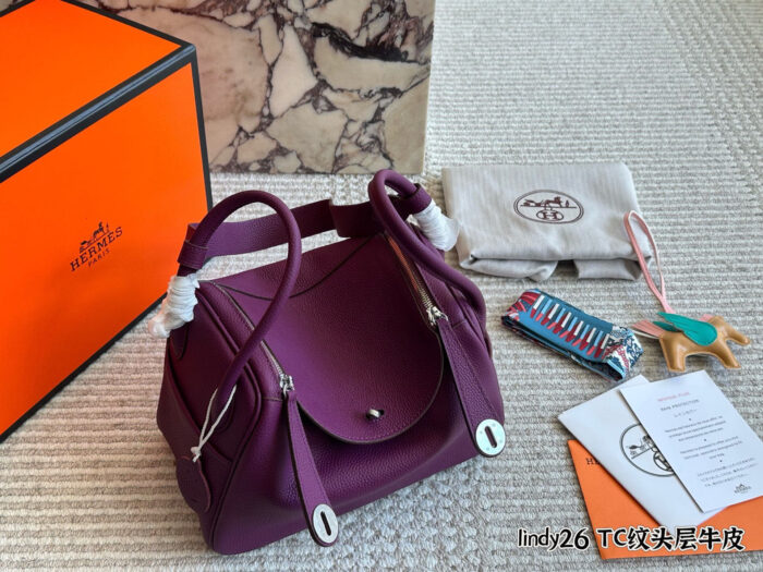 Hermes Lindy Top-Grain Tc Cowhide Leather Three-Strap Handbag (Handheld, Crossbody, Underarm) - Image 10