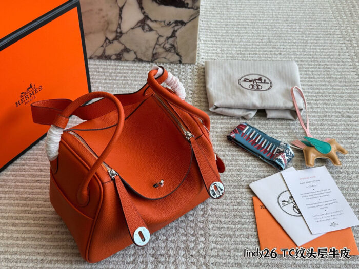 Hermes Lindy Top-Grain Tc Cowhide Leather Three-Strap Handbag (Handheld, Crossbody, Underarm) - Image 14