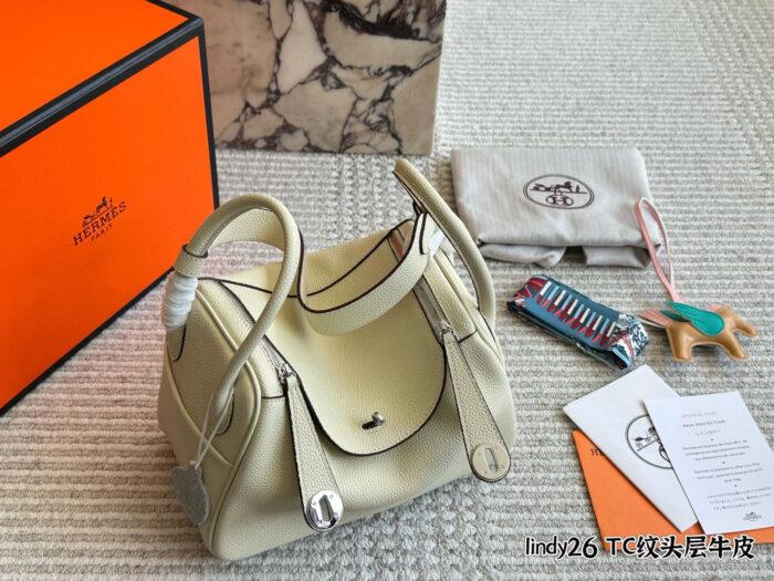 Hermes Lindy Top-Grain Tc Cowhide Leather Three-Strap Handbag (Handheld, Crossbody, Underarm) - Image 16