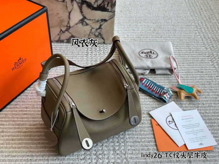 Hermes Lindy Top-Grain Tc Cowhide Leather Three-Strap Handbag (Handheld, Crossbody, Underarm) - Image 19