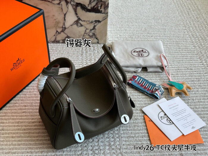 Hermes Lindy Top-Grain Tc Cowhide Leather Three-Strap Handbag (Handheld, Crossbody, Underarm) - Image 21