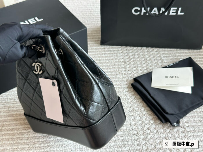 Chanel Gabrielle Original Leather Wanderlust Backpack Retro Red Lining With Gold-Silver Chain Lightweight, Spacious, Timeless Classic - Image 3
