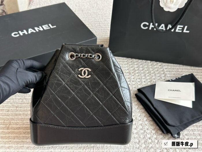 Chanel Gabrielle Original Leather Wanderlust Backpack Retro Red Lining With Gold-Silver Chain Lightweight, Spacious, Timeless Classic - Image 9