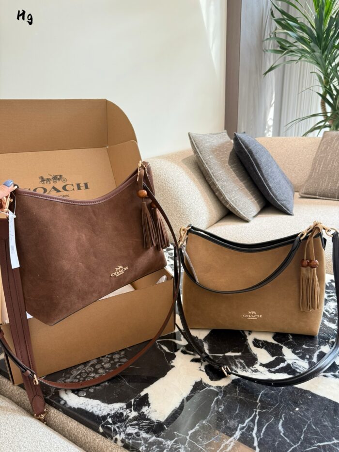 Coach Laurel Wander Bag Vintage Brown Suede Effortlessly Chic - Image 1
