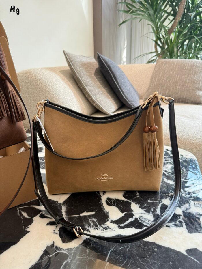 Coach Laurel Wander Bag Vintage Brown Suede Effortlessly Chic - Image 2