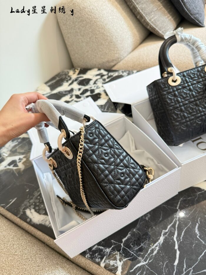 Dior Limited Edition Star Lady Dior Bag White Lambskin With Star Detailing Exquisite Handbag - Image 6