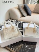 Dior Limited Edition Star Lady Dior Bag White Lambskin With Star Detailing Exquisite Handbag - Image 10