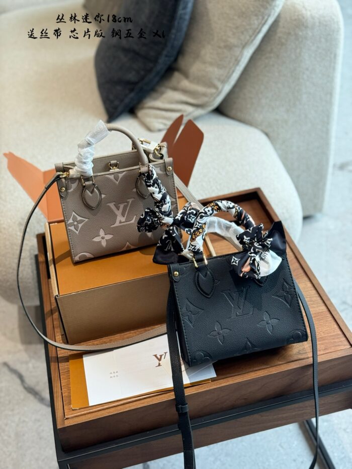 Louis Vuitton Jungle Collection Onthegomini Tote Luxurious Embossed Gradient Colour Large Logo Handheld Or Shoulder-Carried Resistant To Deformation - Image 1