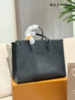 Louis Vuitton Onthego Grey Grained Calfskin Tote Bag - Extra Large Capacity - Enlarged Monogram - Image 2