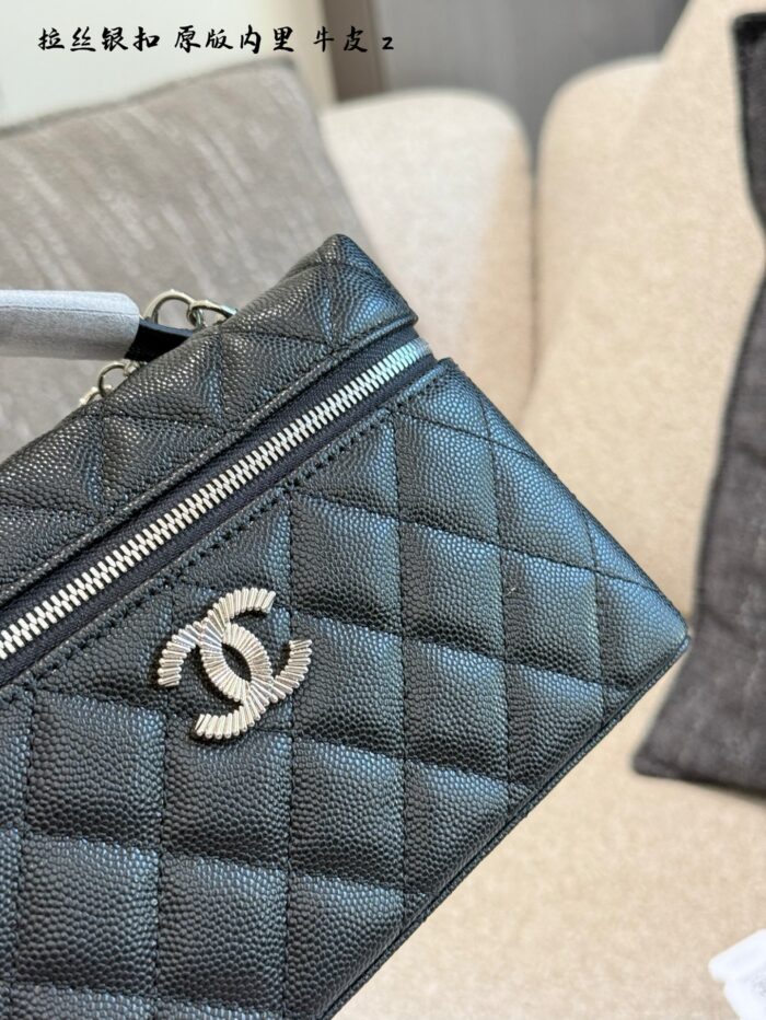 Chanel 25C Series Black & Silver Grained Calfskin Cocoon Chain Handbag - Image 5