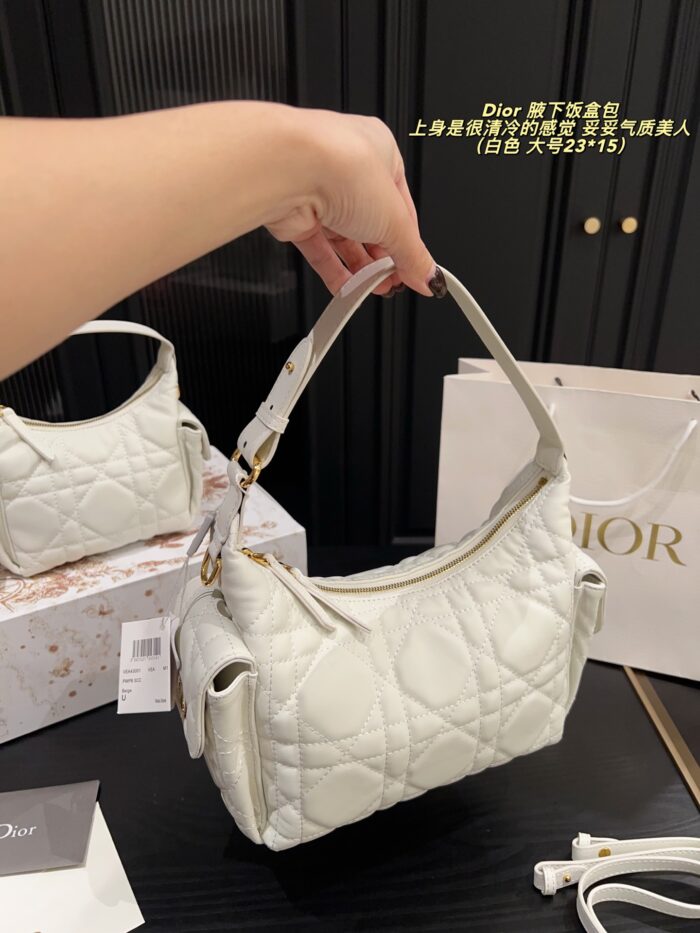 Dior Underarm Lunchbox Bag Cool-Toned Elegance, Versatile Styling Clean Lining, Crisp Hardware Detailing - Image 5