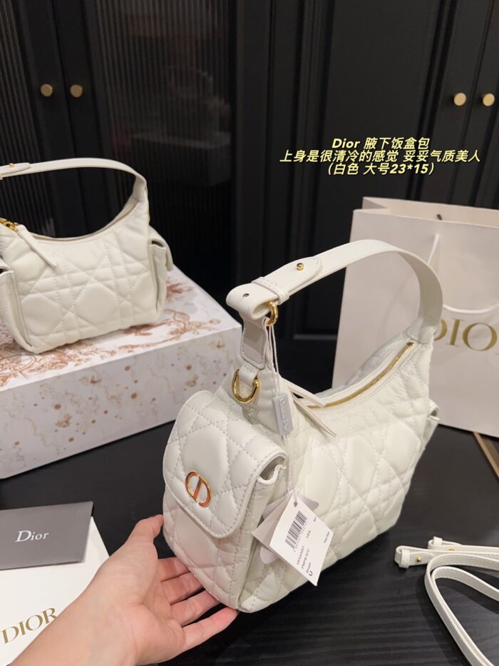 Dior Underarm Lunchbox Bag Cool-Toned Elegance, Versatile Styling Clean Lining, Crisp Hardware Detailing - Image 6