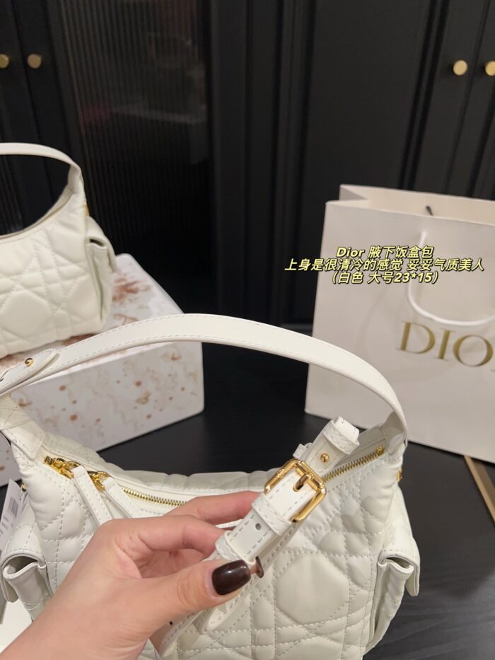 Dior Underarm Lunchbox Bag Cool-Toned Elegance, Versatile Styling Clean Lining, Crisp Hardware Detailing - Image 7