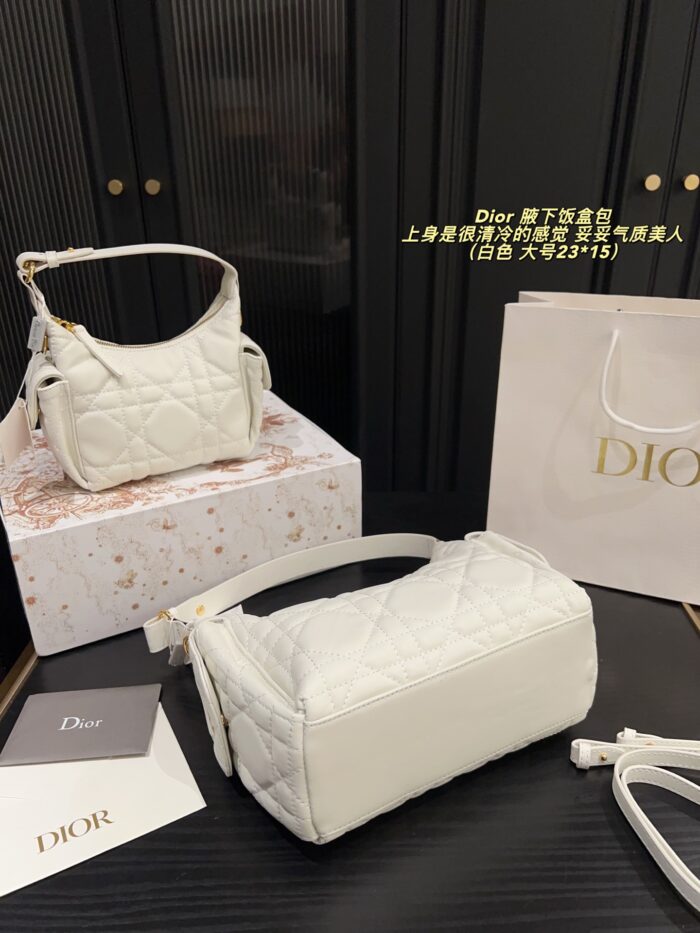 Dior Underarm Lunchbox Bag Cool-Toned Elegance, Versatile Styling Clean Lining, Crisp Hardware Detailing - Image 8