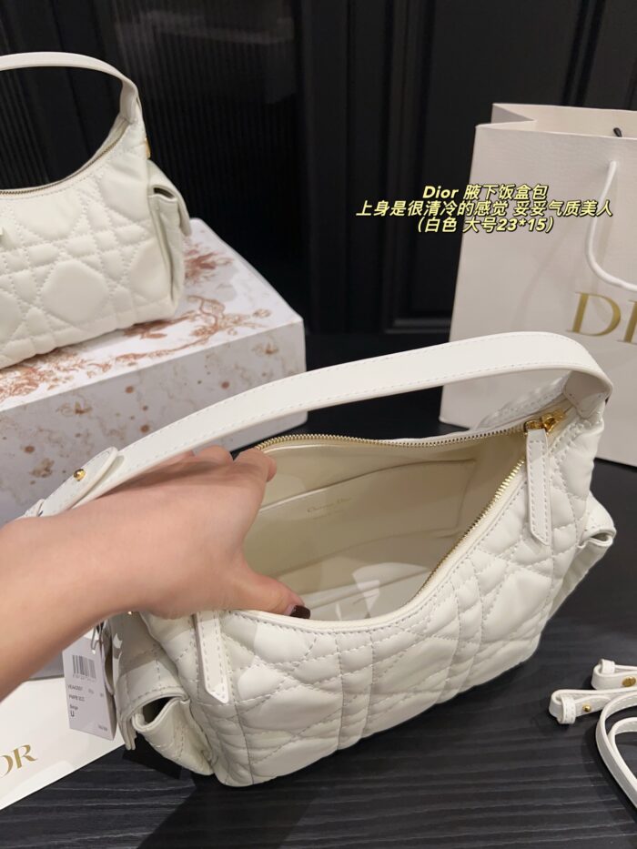 Dior Underarm Lunchbox Bag Cool-Toned Elegance, Versatile Styling Clean Lining, Crisp Hardware Detailing - Image 9