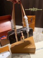 Louis Vuitton Hangon Bowling Bag Stylish And Relaxed Features Colour-Changing Leather Comes With A Box - Image 3