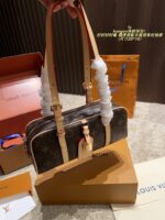 Louis Vuitton Hangon Bowling Bag Stylish And Relaxed Features Colour-Changing Leather Comes With A Box - Image 5