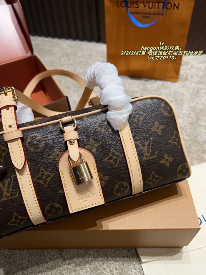 Louis Vuitton Hangon Bowling Bag Stylish And Relaxed Features Colour-Changing Leather Comes With A Box - Image 6