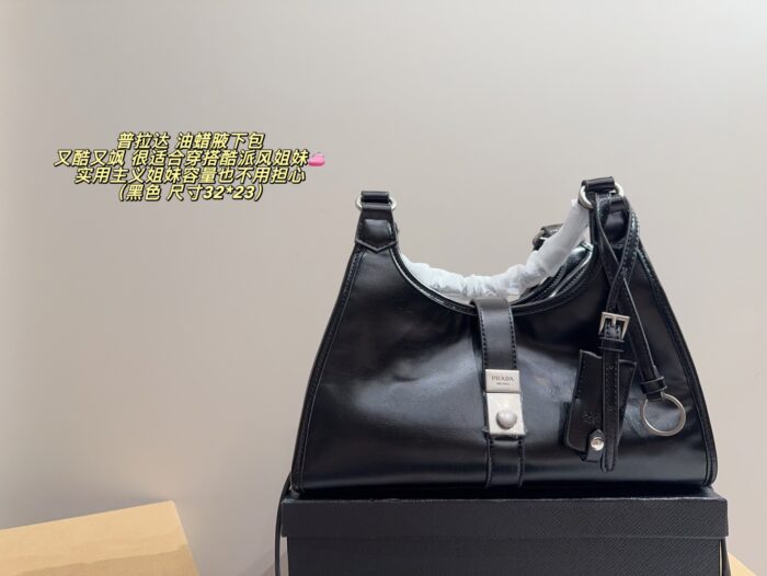 Prada Waxed Canvas Underarm Bag Cool, Practical, And Spacious - Image 1