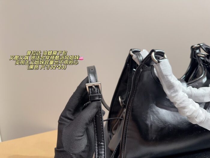 Prada Waxed Canvas Underarm Bag Cool, Practical, And Spacious - Image 6