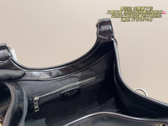 Prada Waxed Canvas Underarm Bag Cool, Practical, And Spacious - Image 7