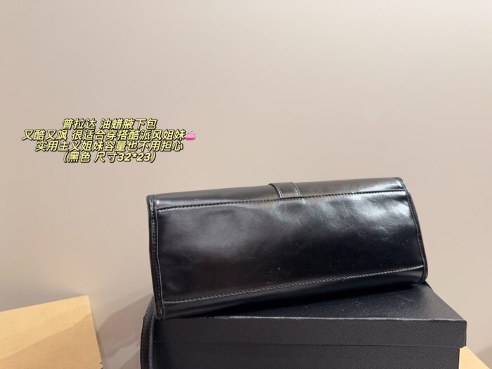 Prada Waxed Canvas Underarm Bag Cool, Practical, And Spacious - Image 8