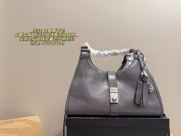 Prada Waxed Canvas Underarm Bag Cool, Practical, And Spacious - Image 11
