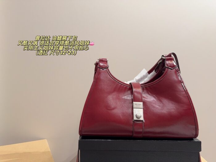 Prada Waxed Canvas Underarm Bag Cool, Practical, And Spacious - Image 13