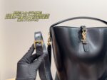 Yves Saint Laurent Hobo Bucket Bag Ysl Logo Clasp Soft Leather Multi-Compartment Design Generous Capacity - Image 4